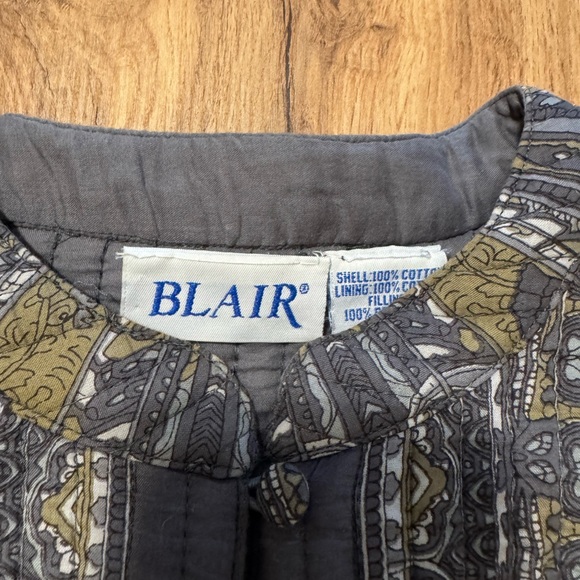 Blair Paisley Reversible Jacket Womens L Gray and Gold Quilted Coat - Picture 5 of 10